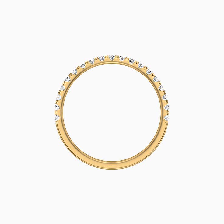 2 points Scalloped Pave Diamond Ring