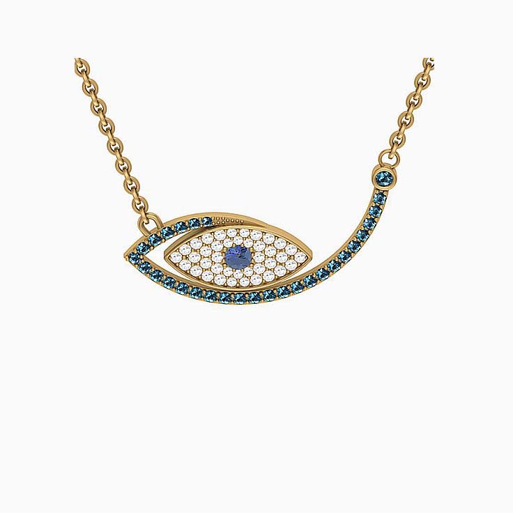 Modern evil eye pendant