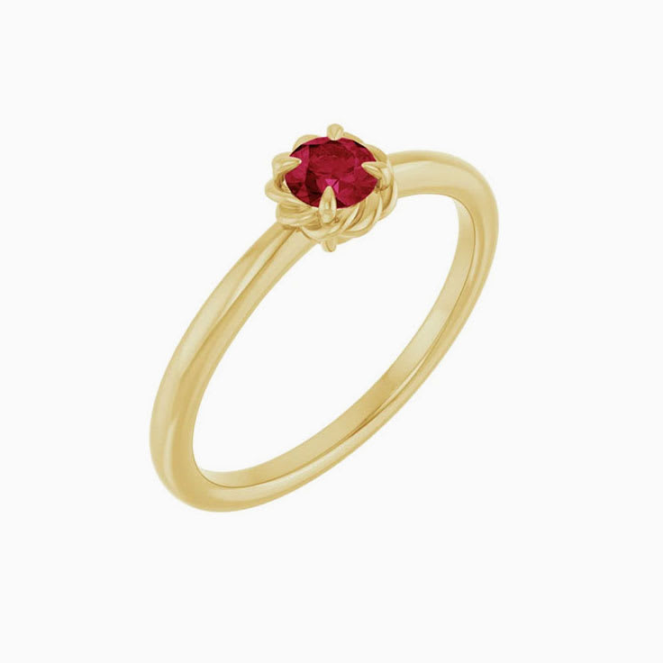 Ruby Solitaire Rope Ring
