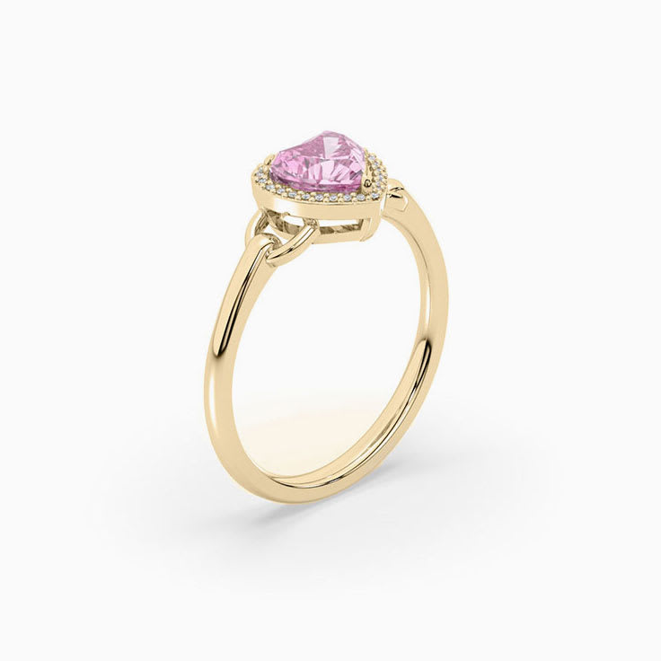 Pink Topaz Heart Shaped Ring