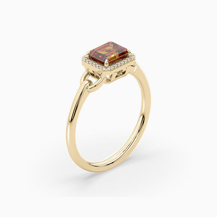 Square Shape Citrine Ring