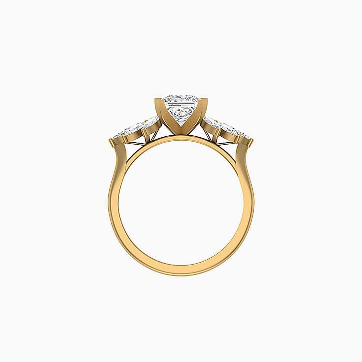 Princess cut and marquise Engagement ring