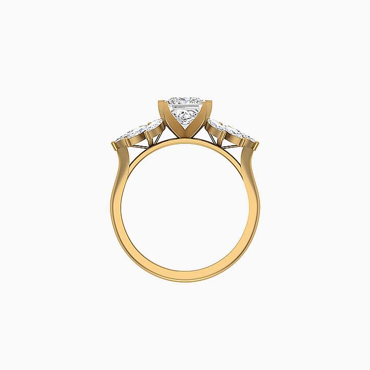 Princess cut and marquise Engagement ring
