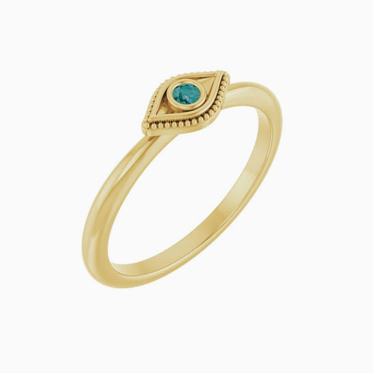 Alexandrite Stackable Evil Eye Ring