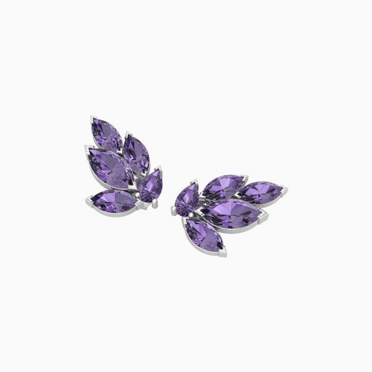 Ametrine Leaf Earrings