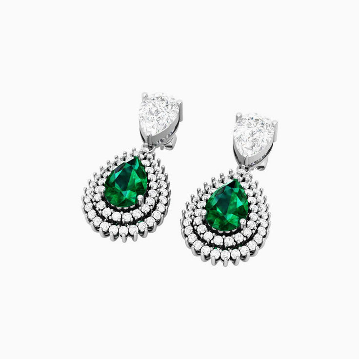 Emerald Glamour and Diamonds in Lab-grown stones