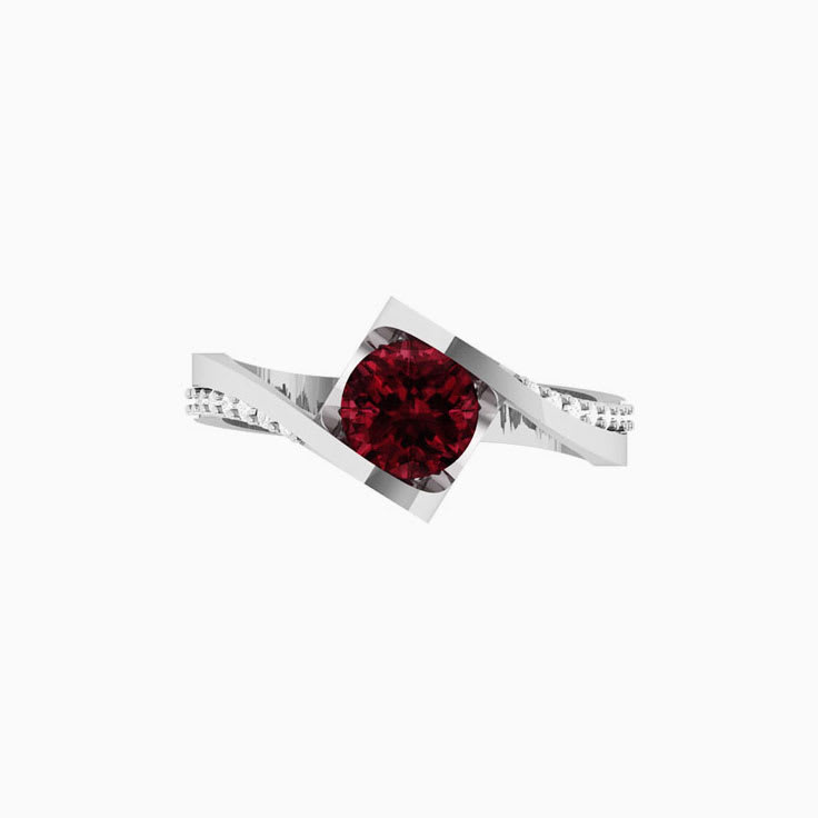 Rhodolite Love Ring