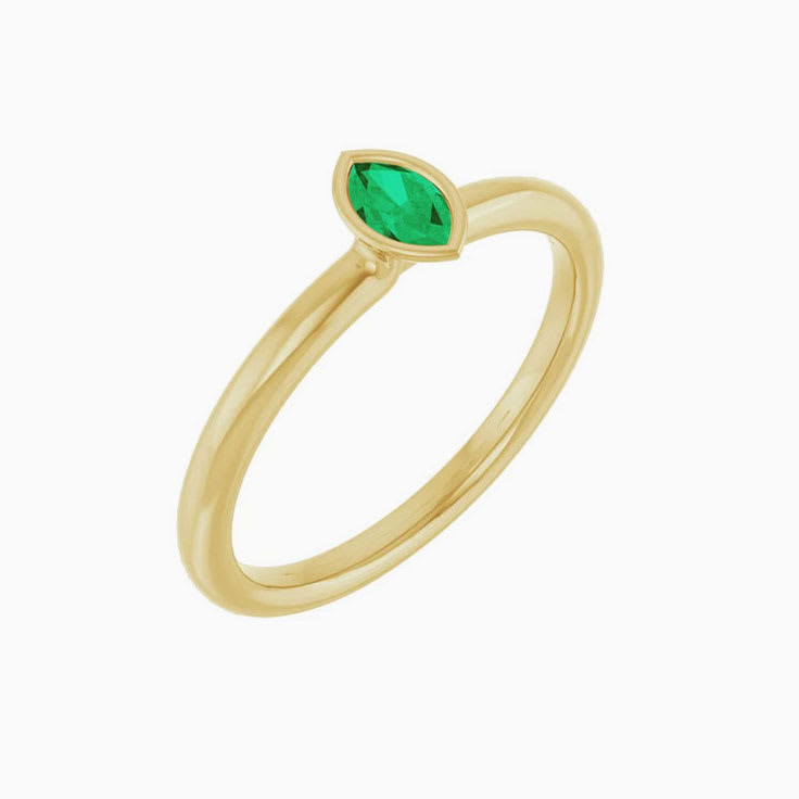 Marquise Lab Grown Emerald Stackable Ring