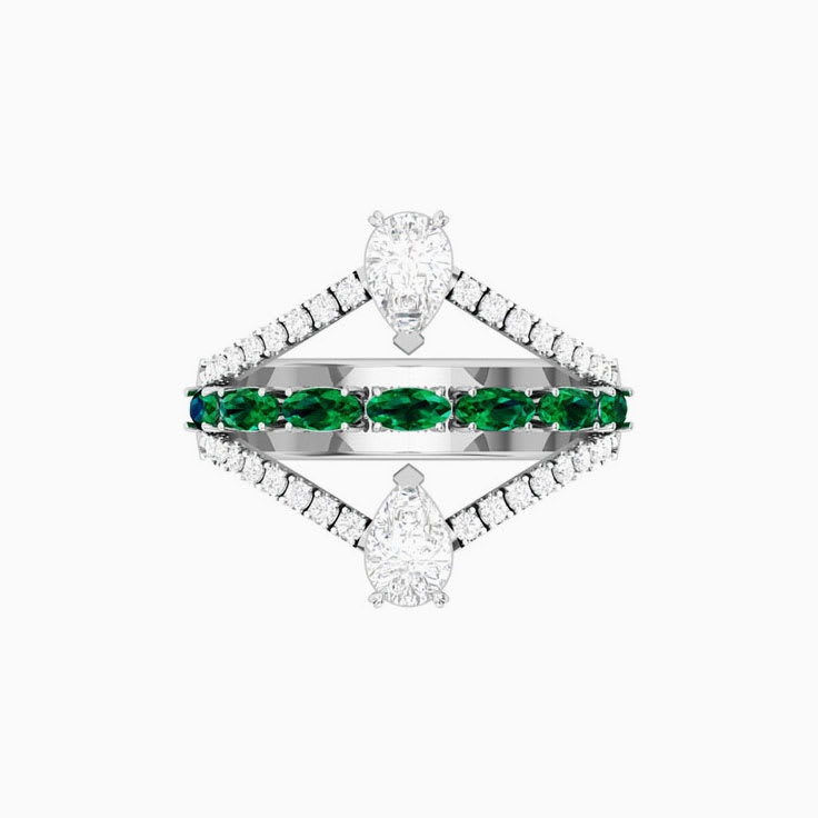 Lab- grown Diamonds and Emerald Ring