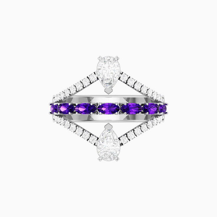 Diamonds and Amethyst Ring