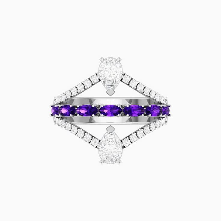 Diamonds and Amethyst Ring