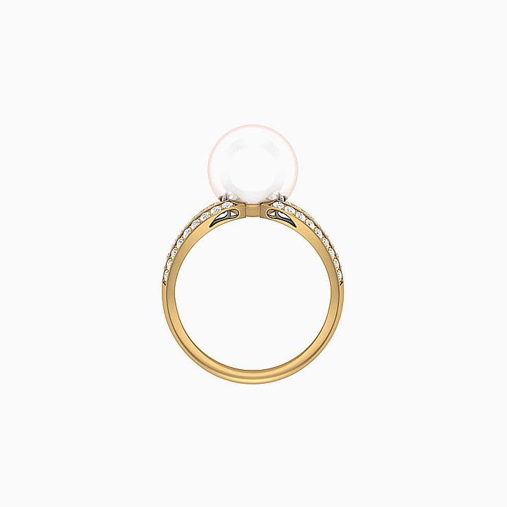 South Sea white 10mm pearl and diamond ring