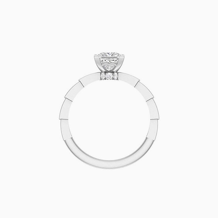 1ct Princess Cut natural diamond Solitaire ring