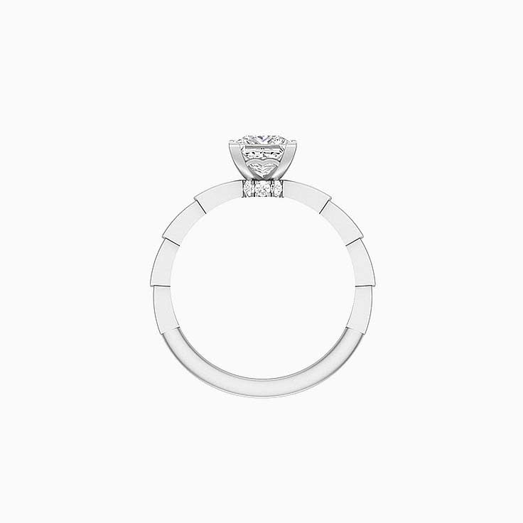 1ct Princess Cut natural diamond Solitaire ring