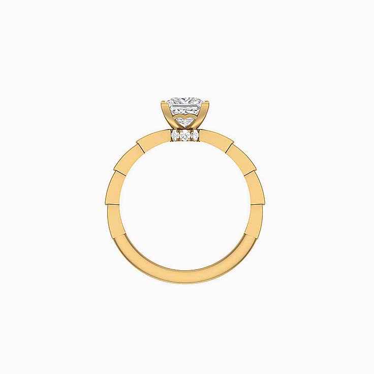1ct Princess Cut natural diamond Solitaire ring