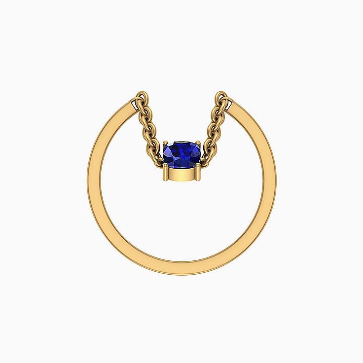 Dangling Natural Sapphire ring