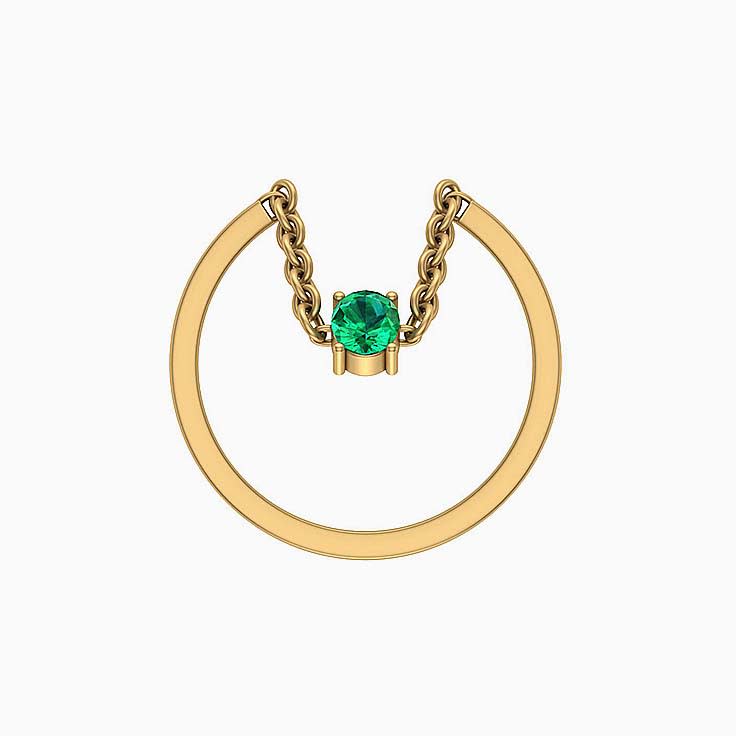 Dangling natural Emerald ring