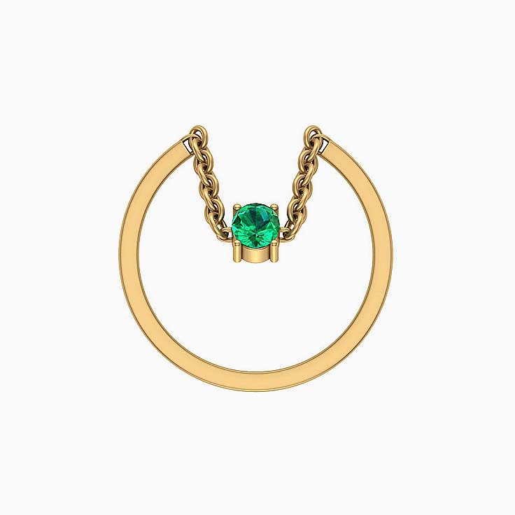 Dangling natural Emerald ring