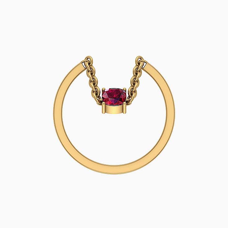 Dangling Natural Ruby ring