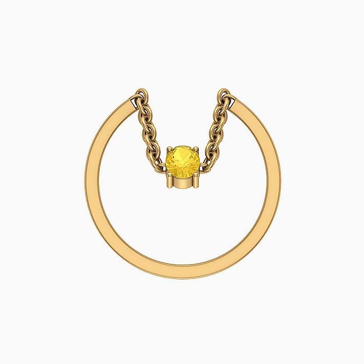 Dangling Yellow Sapphire ring