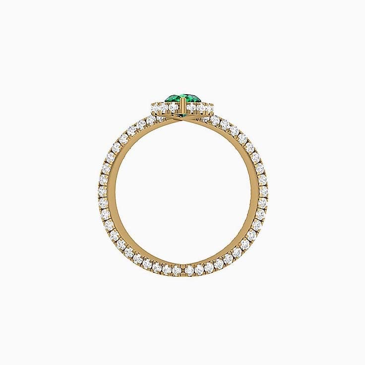 Emerald heart ring
