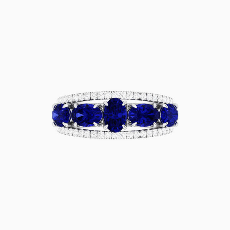 Natural Tanzanite and Diamond Band