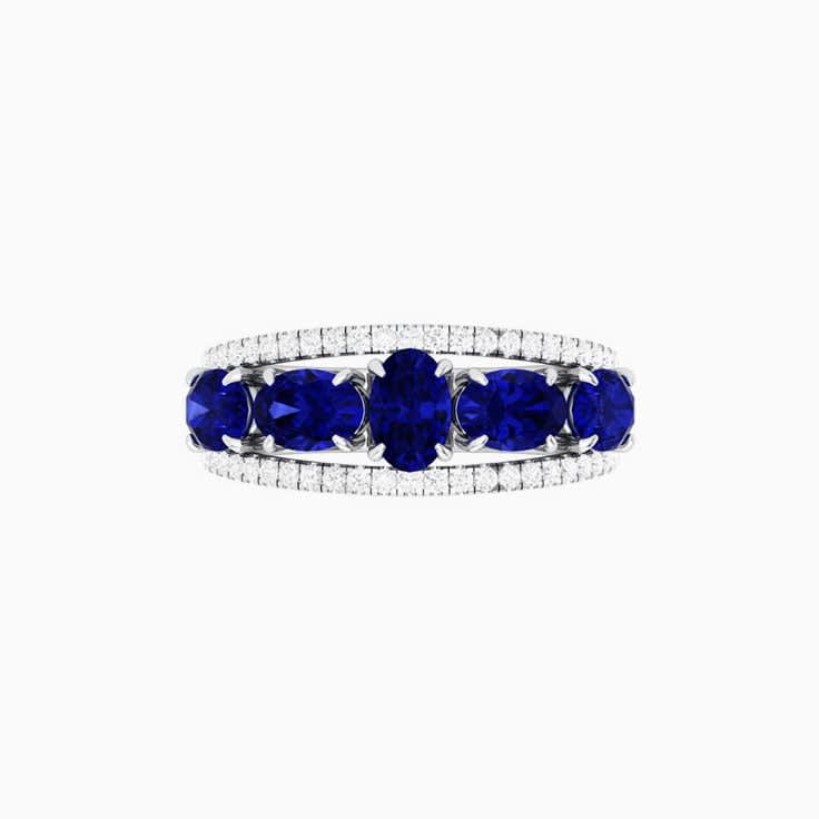 Natural Tanzanite and Diamond Band