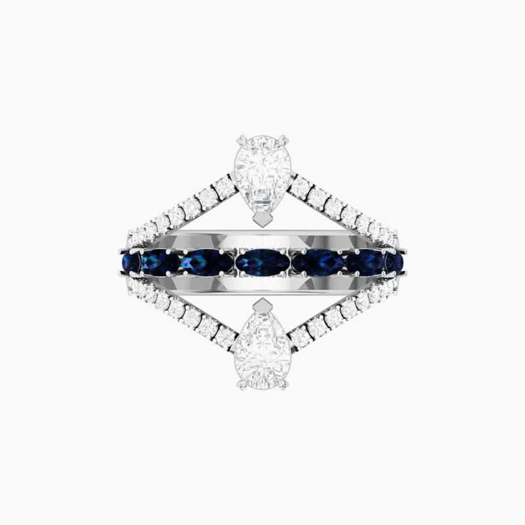 Diamond and Alexandrite Ring