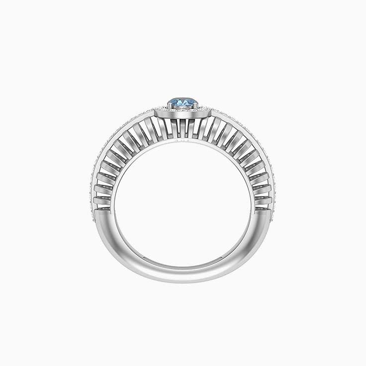 Natural Aquamarine and Diamond dress ring