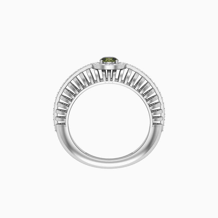 Natural Green Sapphire and Diamond dress ring