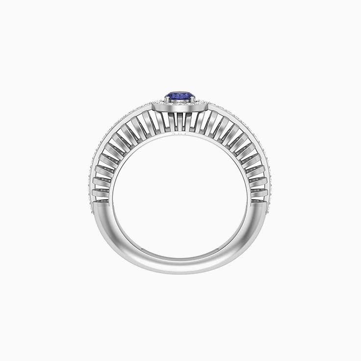 Natural Tanzanite and Diamond dress ring