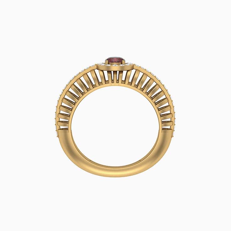 Natural Red Garnet and Diamond dress ring