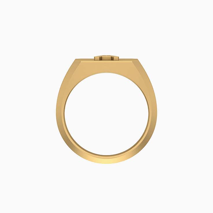 Solid gold signet initial with A