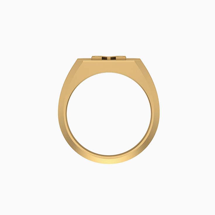 M initial signet ring