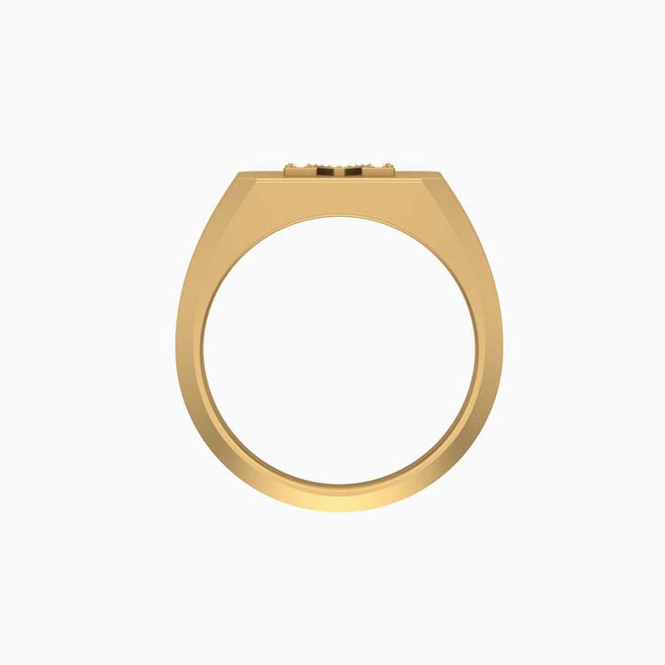M diamond signet ring