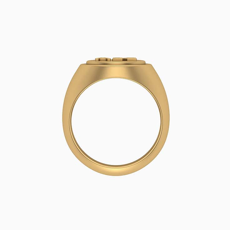 Solid Gold Initial Signet Ring