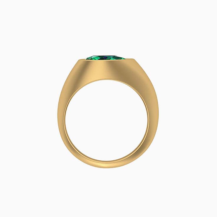Solid gold and Lab grown Emerald ring