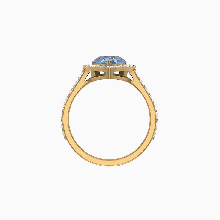 Pear Aquamarine and diamond Ring