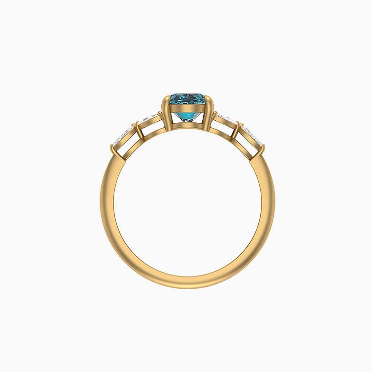 Teal Sapphire and Marquise diamonds