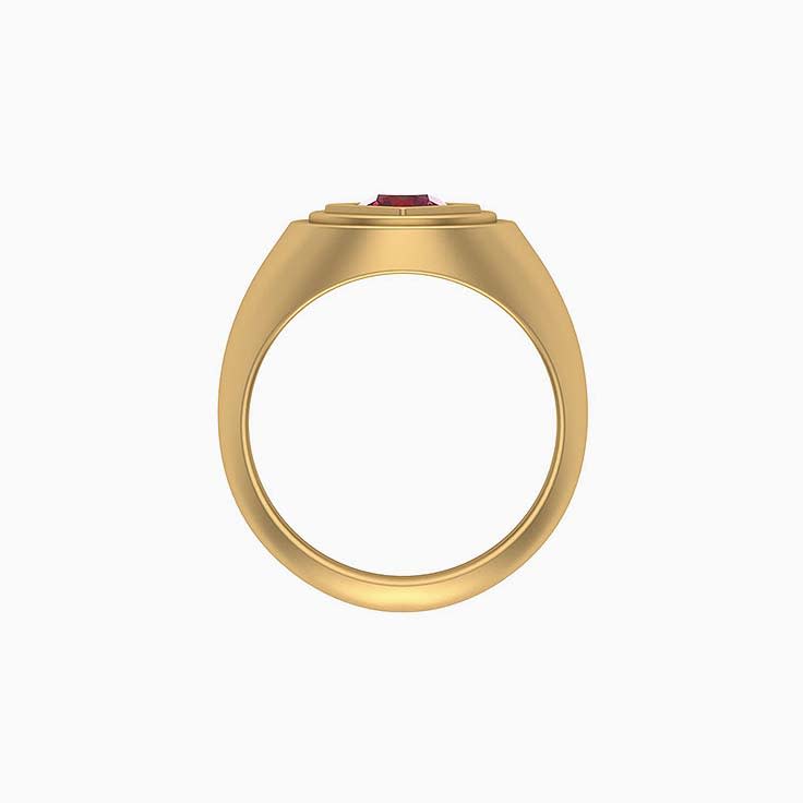 Purplish Red Natural Ruby signet ring