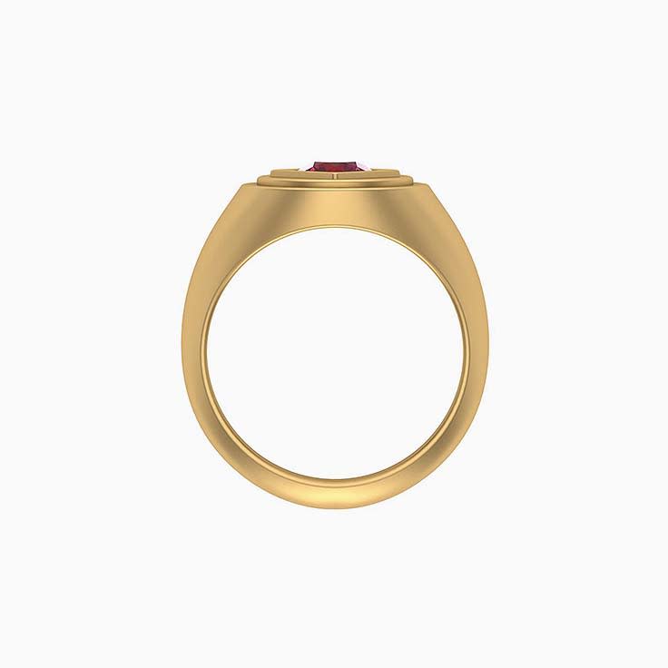 Purplish Red Natural Ruby signet ring