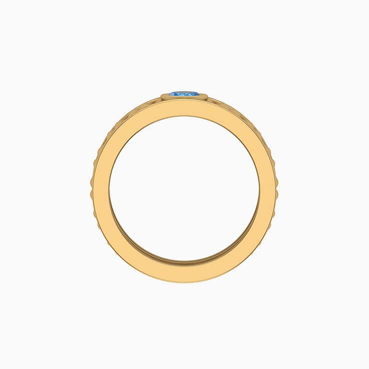 Blue Topaz Wide band diamond ring