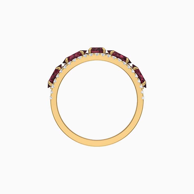 Garnet and Natural Diamond band