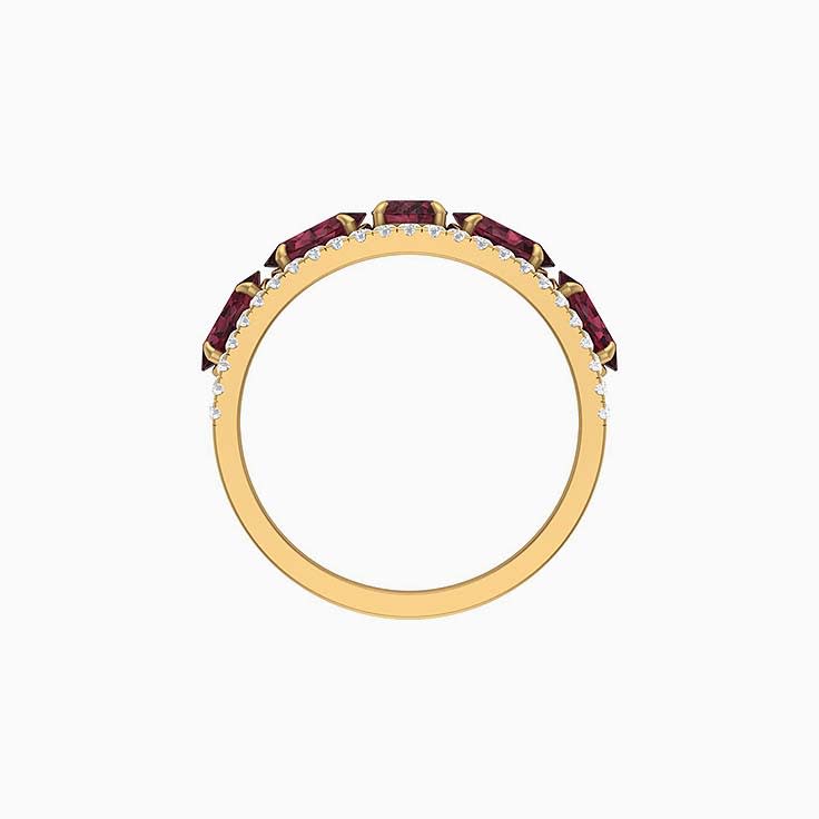 Garnet and Natural Diamond band