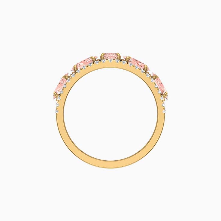 Morganite and Natural Diamond band