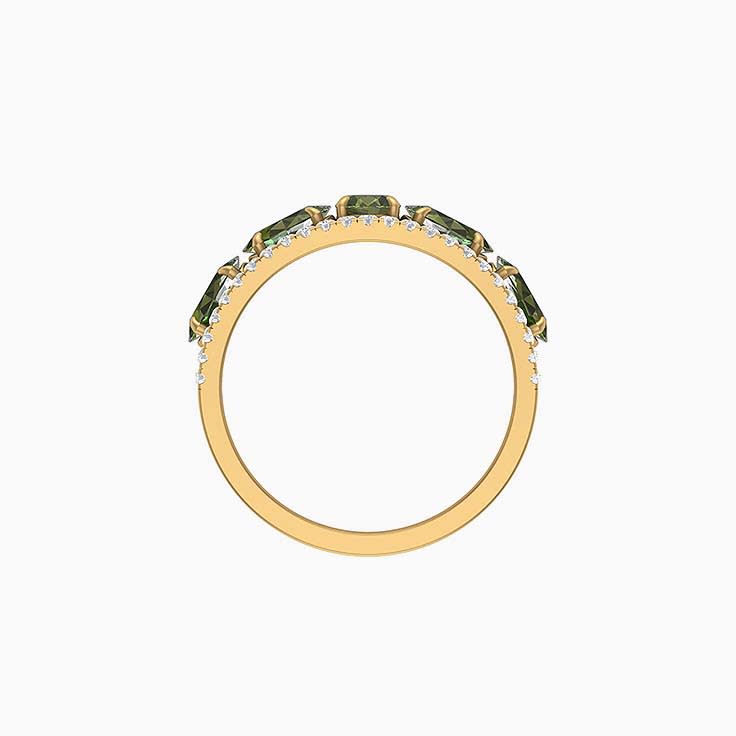 Natural Green Sapphires and Natural Diamonds