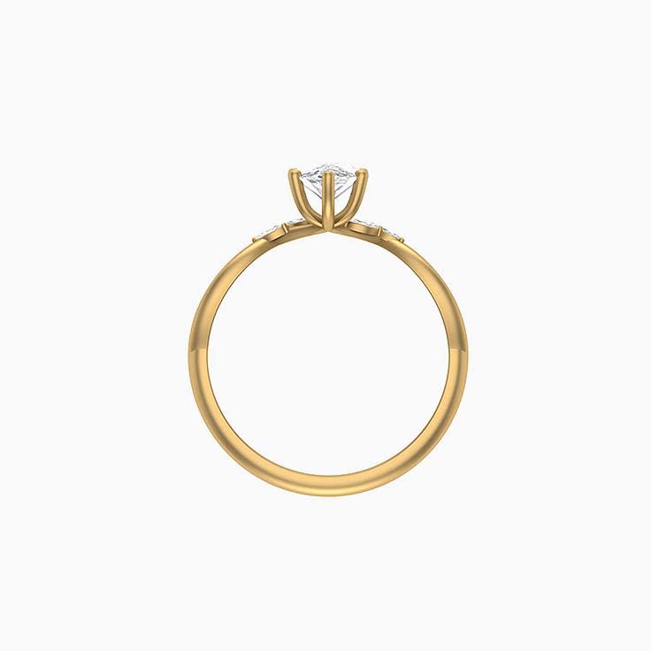 Lab Grown 1 and a half carat Pear cut Diamond ring
