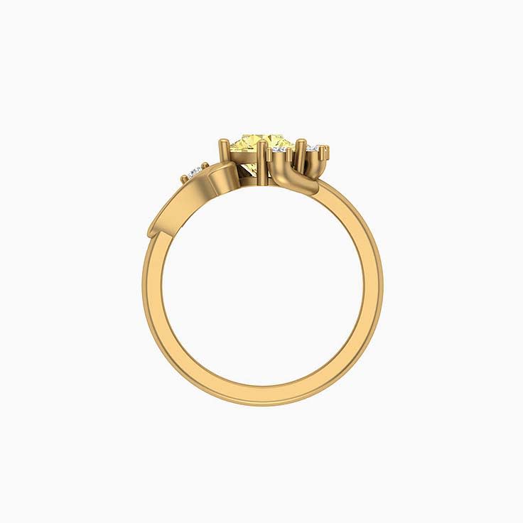 Yellow Ceylon Sapphire and Semi Halo ring