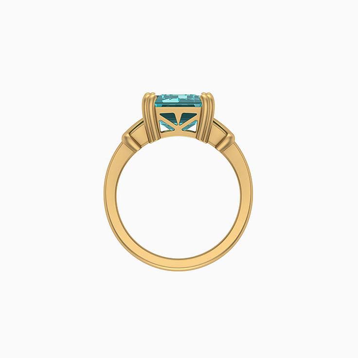 Paraiba Tourmaline Lab grown in a solid gold setting