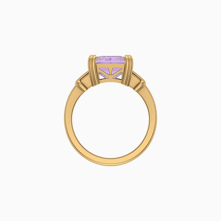 Solid gold setting with stunning Amethyst